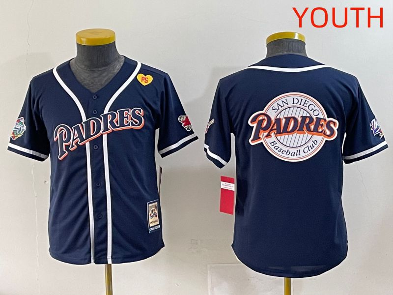 Youth 2025 San Diego Padres Blank Blue Throwback Game Nike MLB Jersey style 20